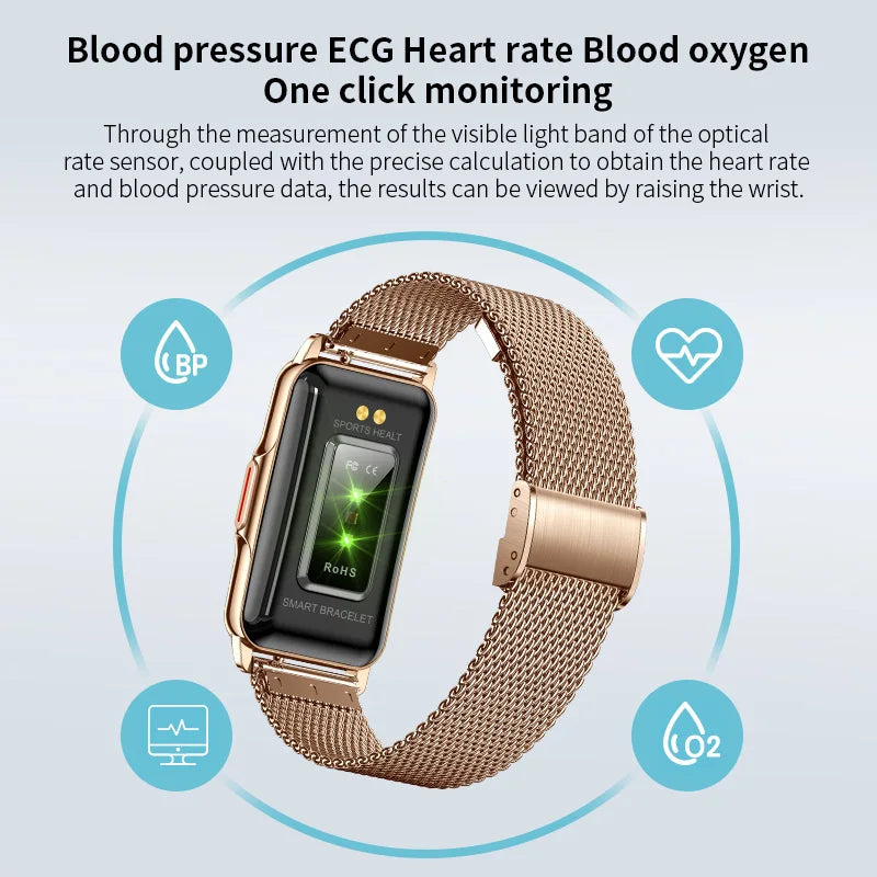 LIGE Smart Bracelet Women Smartwatch Men Heart Rate Blood Oxygen Waterproof Sport Smart Band Ladies Men Watch For Android IOS
