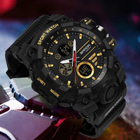SANDA Men's Outdoor Military Watch 50M Waterproof Digital Wristwatch Stopwatch Alarm LED Light Sport Wristwatch