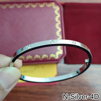 Rose Gold Silver Plated Diamond Studded Bangle Bracelet for Women 16 17 18 19 Size Fashion Jewelry Bracelets