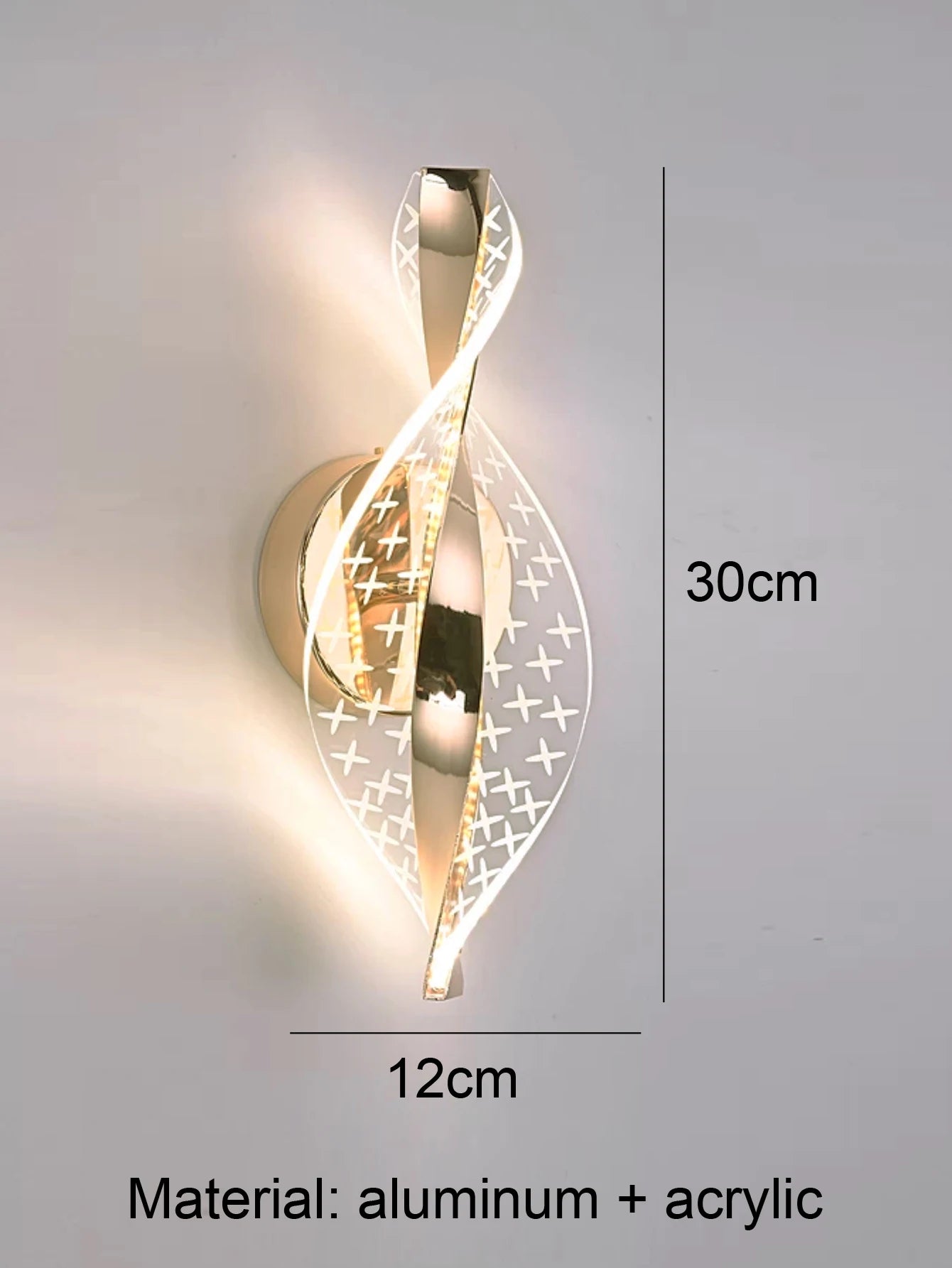 1pc/2pc modern gold/black LED acrylic wall sconce for lustre living room back wall, bedroom bedside home decor lighting.