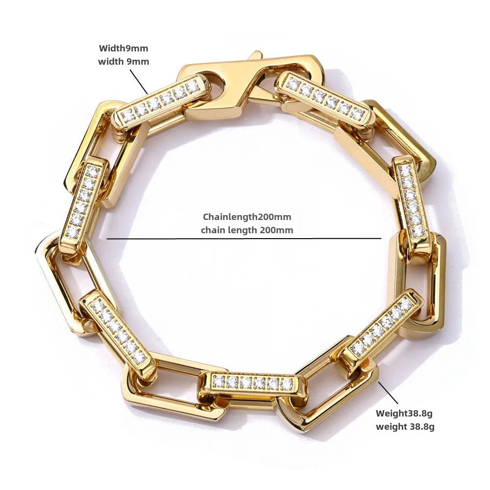 2024 Fashion High Luxury Bamboo Bracelet for Men and Women, Non-fading Titanium Steel Zircon Hip-hop Jewelry Accessories
