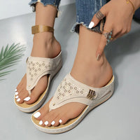 Women's Casual Beaded Flat Sandals, Bohemian Ankle Bracelet Flip Flops, Summer Beach Vacation Shoes for Women