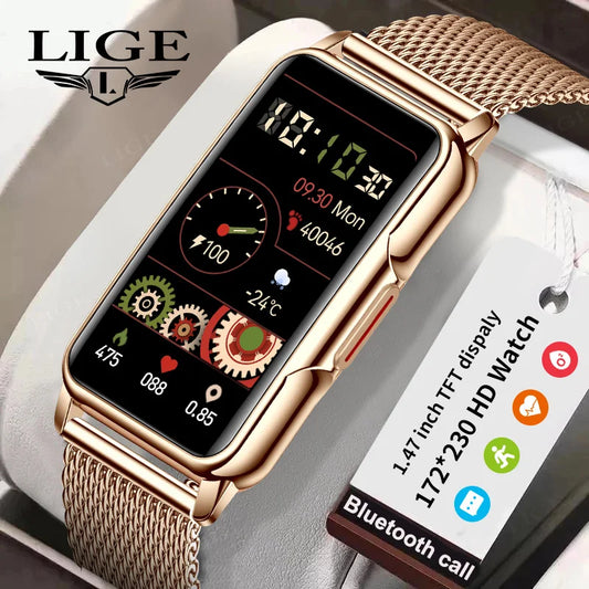 LIGE Smart Bracelet Women Smartwatch Men Heart Rate Blood Oxygen Waterproof Sport Smart Band Ladies Men Watch For Android IOS