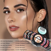 MISS ROSE 108 Color Pearl Eye Shadow Cosmetic Lipstick Box Matte Powder Blusher Shimmer Eye Shadow Plate Set Valentine's Day Gif
