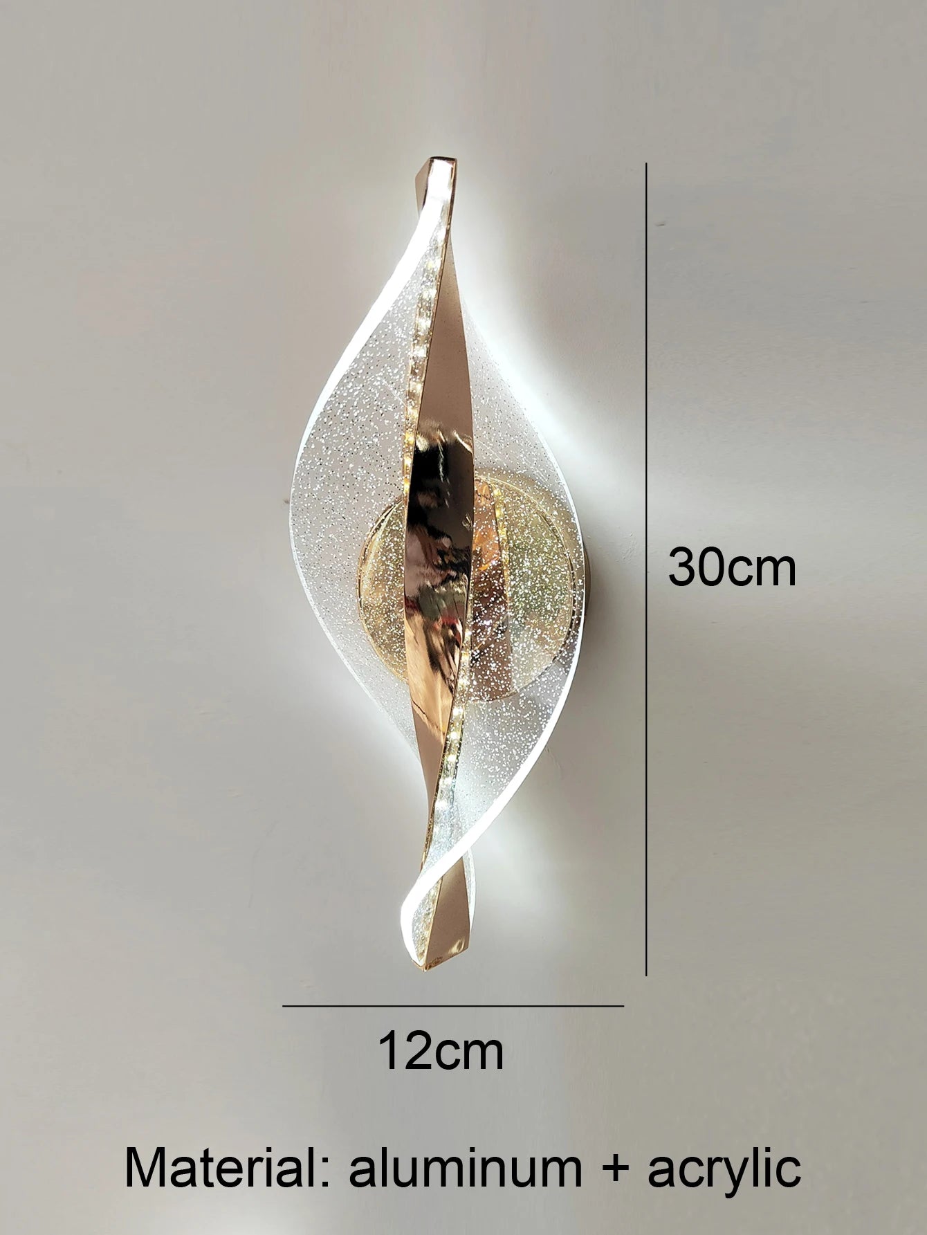 1pc/2pc modern gold/black LED acrylic wall sconce for lustre living room back wall, bedroom bedside home decor lighting.