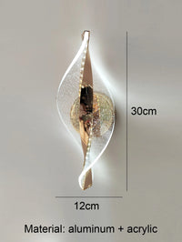 1pc/2pc modern gold/black LED acrylic wall sconce for lustre living room back wall, bedroom bedside home decor lighting.