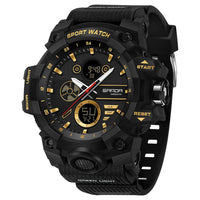SANDA Men's Outdoor Military Watch 50M Waterproof Digital Wristwatch Stopwatch Alarm LED Light Sport Wristwatch