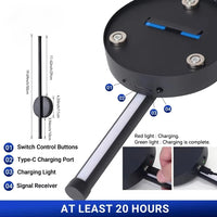 Magnetic Rechargeable 50 Wall Lamp Black Gold For Living Room Bedroom Hallway Study Stairwell Cloakroom LED Lighting Wiring Free